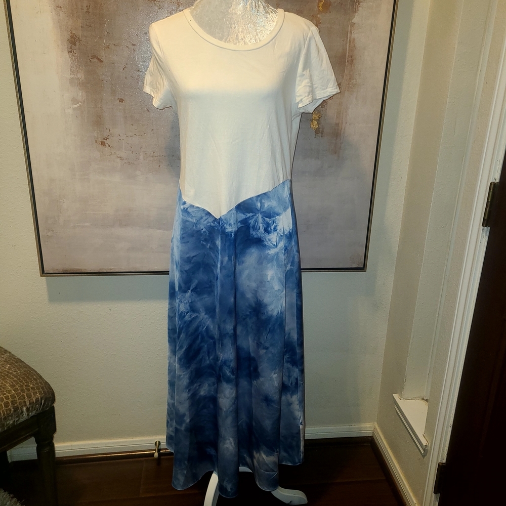 MSK Blue Asymmetrical Wrap Maxi Skirt - Picture 2 of 9